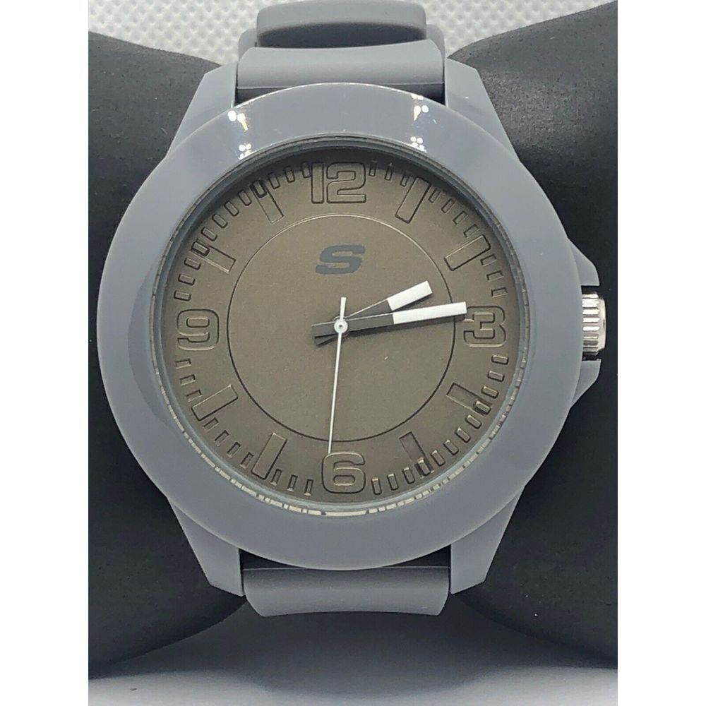 Skechers SR5011 Men's Grey Silicone Analog Grey Dial Quartz Genuine Watch OP40